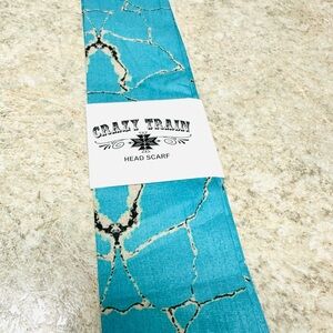 Crazy Train Skinny Scarf - Turquoise Marble
